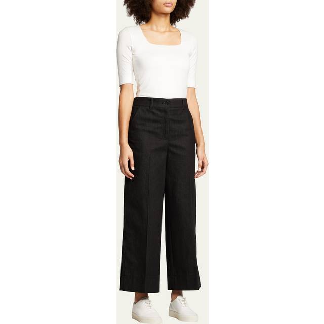 Cotton 1/2-Sleeve Square-Neck Tee - OFF WHITE - 6