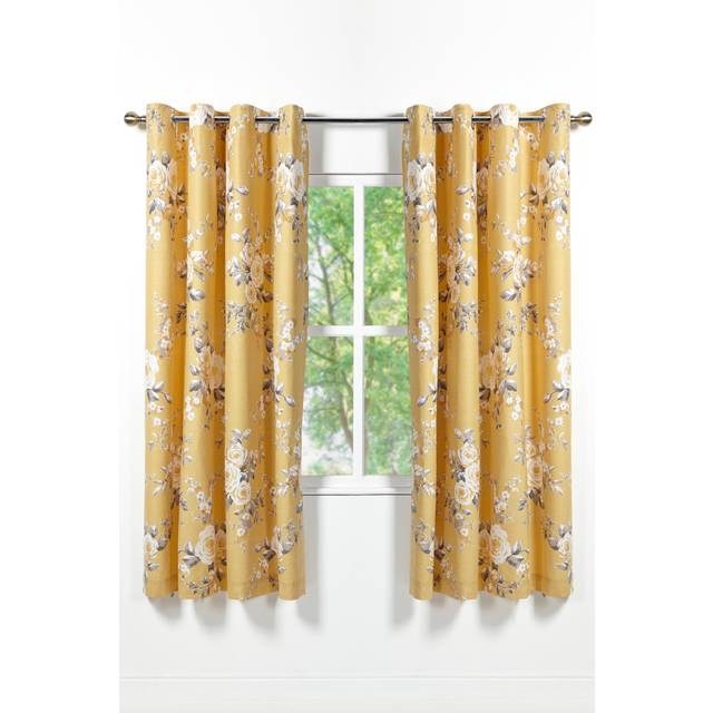 Catherine Lansfield Canterbury Floral Easy Care Duvet Cover Set - Ochre - King