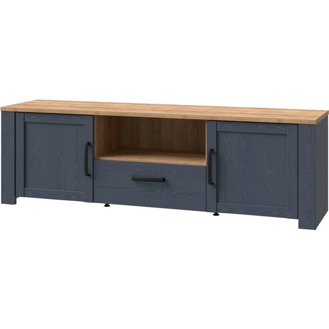 Furniture To Go Bohol Tv Unit In Riviera Oak/Navy, Blue