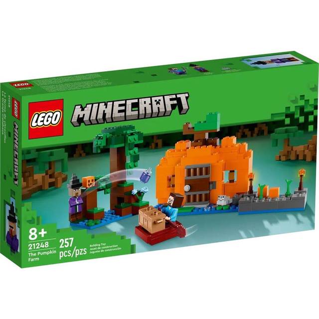 LEGO Minecraft Pumpagården Byggleksak med Leksaksdjur, Byggset med Minifigurer från TV-spelet, Äventyrsleksak med Skattkista, Steve och Häxa, Bygg Ditt Eget Träsk, Prsentidé, från 8 år 21248