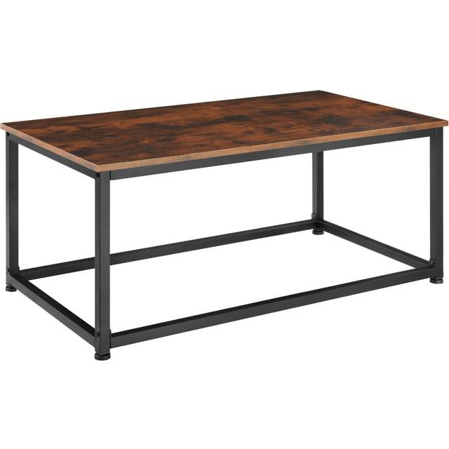 Coffee Table Lynch - rectangular with height-adjustable plastic feet - Industrial wood dark, rustic