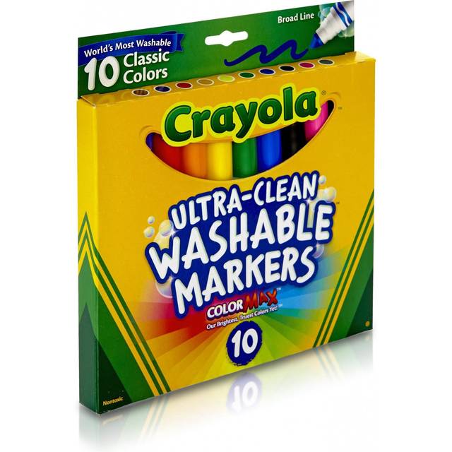 Crayola Ultra-Clean Color Max Broad Line Washable Markers-Classic Colors 10/Pkg