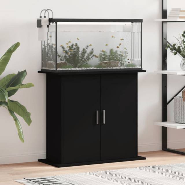 vidaXL Aquarium Stand Black 81x36x73 cm Engineered Wood, Black