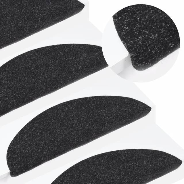 Vidaxl Stair Mats Self-adhesive 10 Pcs Anthracite 56X17X3 Cm, Grey