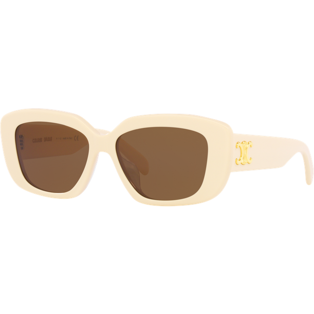 Celine CL40216U Women's Rectangular Sunglasses, Ivory/Brown