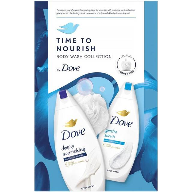 Time to Nourish Body Wash Collection Gift Set with a luxury shower puff perfect gifts for her 2 piece