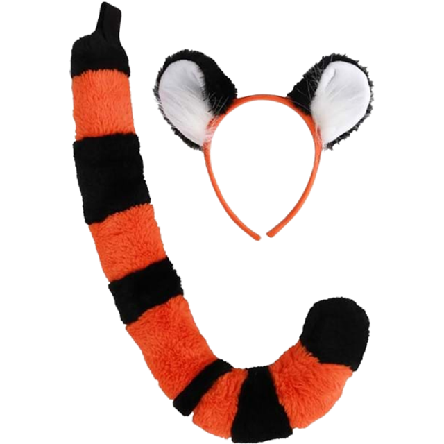 Disney Aladdin Adult Rajah Ears and Tail Accessory Kit - Black&#47;Orange (One-Size)