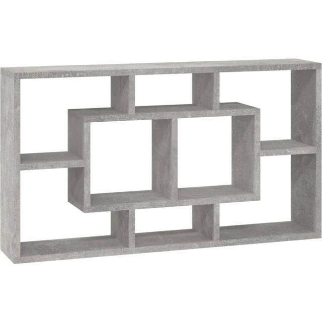 vidaXL Wall Display Shelf 8 Compartments Concrete Grey