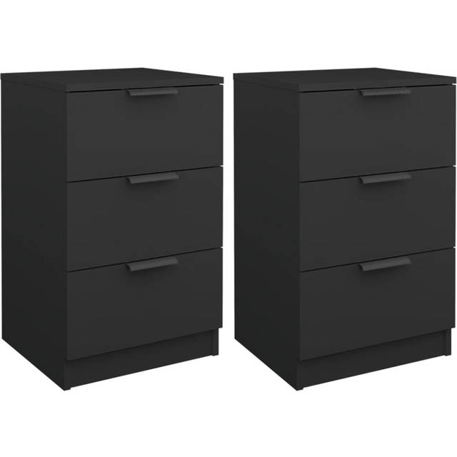 vidaXL Bedside Cabinets 2 pcs Black 40x36x65 cm