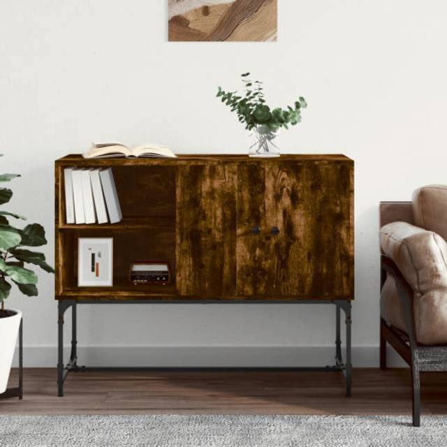 vidaXL Sideboard Smoked Oak 100x40x79.5 cm Engineered Wood - Brown