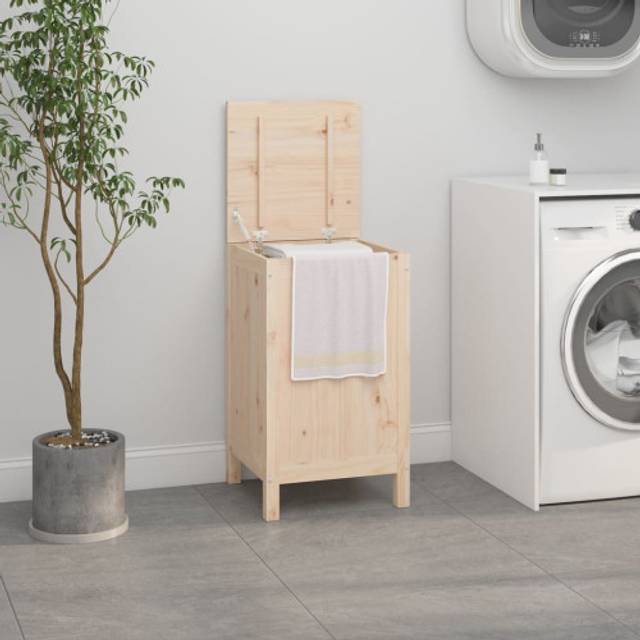 vidaXL Laundry Box 44x44x76 cm Solid Wood Pine - Brown