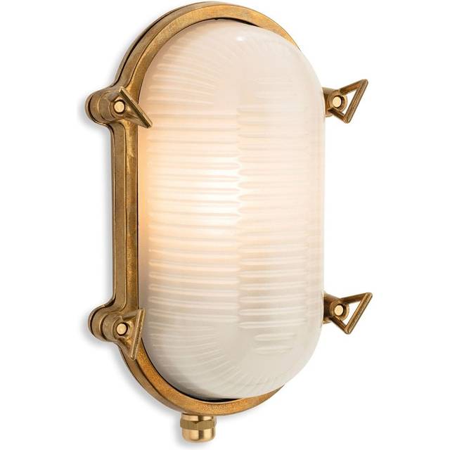 Firstlight Nautic Traditional Style Oval Bulkhead in Brass and Frosted