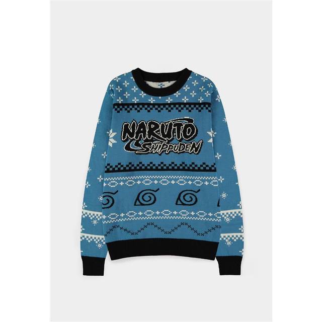 Naruto Logo Xmas Knit Pullover - Blau