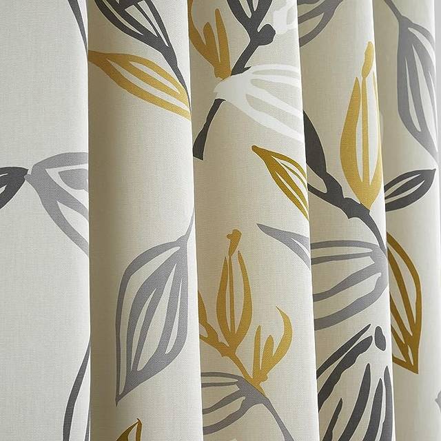 Fusion – Ensley – 100 procent bomullspar öljettgardiner – ocka, 168 cm bredd x 229 cm fall (168 x 229 cm)