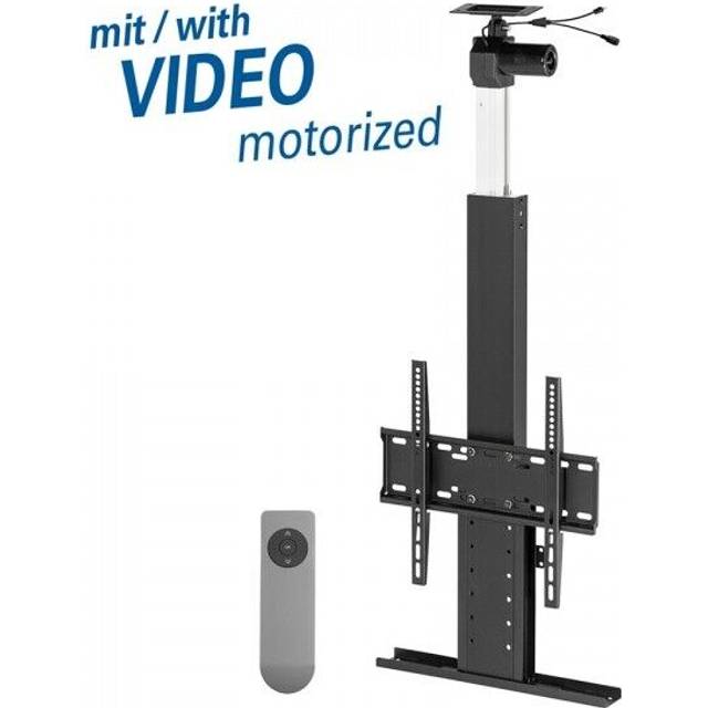 my wall Motoriserad TV-lift HP64L för installation i taket, TV-takhållare, justerbar höjdyta, 32–55 tum, kan belastas upp till 45 kg, med fjärrkontroll, TV-lyft, elektrisk, takfäste