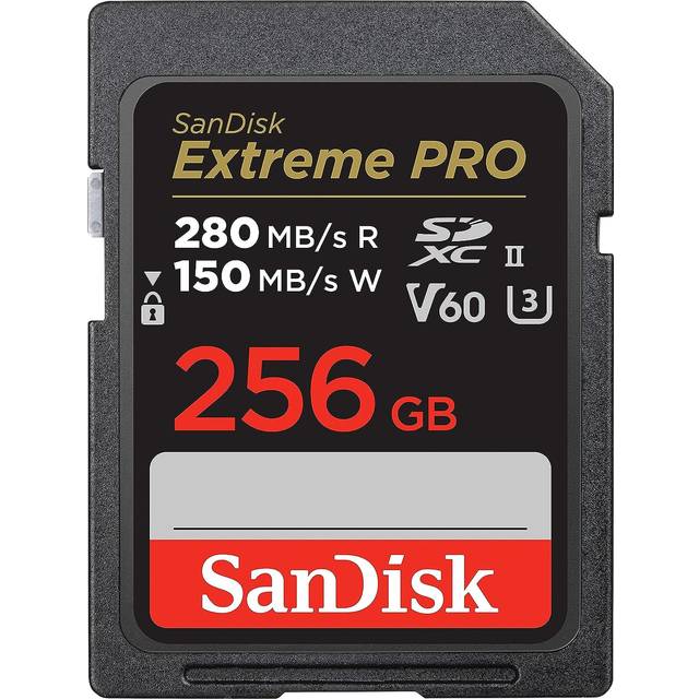 SanDisk Extreme PRO 280MBs UHS-II C10 V60 SDXC Card 256GB