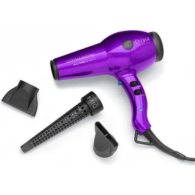 Diva Professional Styling Ultima 5000 Purple Hair Dryer With Wand