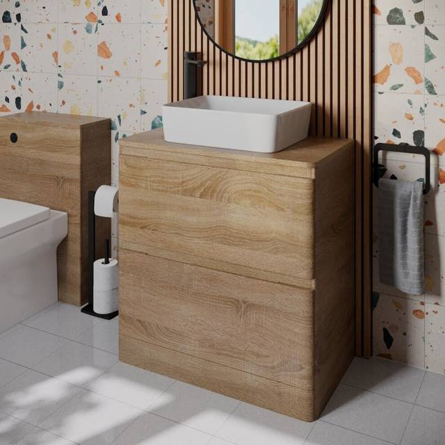 Regis Forma Freestanding Wood Vanity Unit & Croix White Basin 800mm