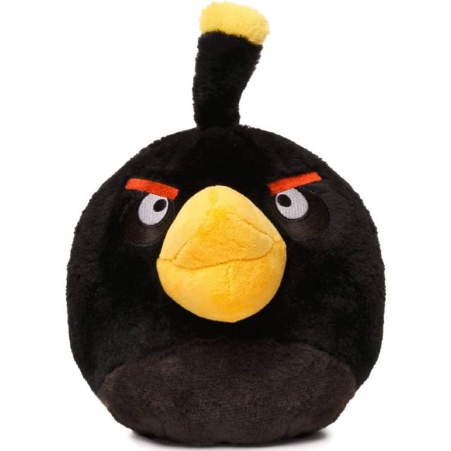 "Angry Birds Bomb Black Bird Plush 8"" Character Doll Soft Pillow Toy Mighty Mojo"