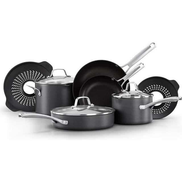Calphalon Classic Hard-Anodized Nonstick 10Pc Cookware Set With No-Boil-Over Inserts