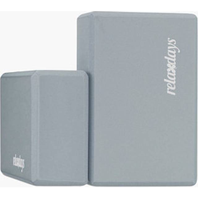 Relaxdays - Set of 2 Hard Foam Blocks to Practice Yoga, Non-Slip, hwd 8x23x15 cm, Grey