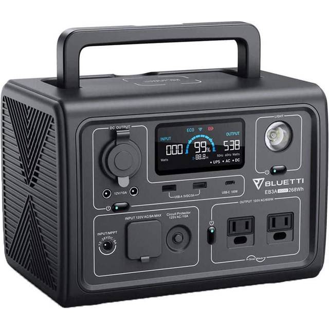 BLUETTI Tragbar Powerstation EB3A, 268Wh m. 600W AC uttag (EB3A)