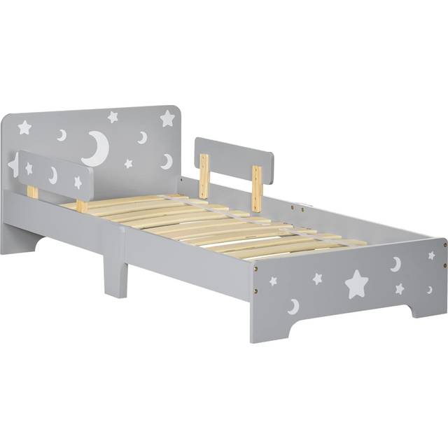 ZONEKIZ Toddler bed w/ Star and Moon Patterns - for Ages 3-6 Years - Grey | TJ Hughes