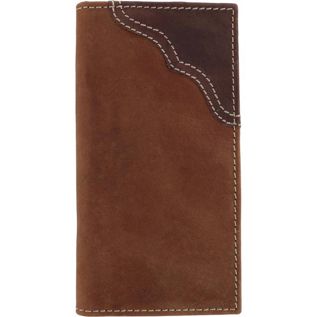 Wrangler Men's Leather Checkbook Cover Pocket Secretary Wallet -