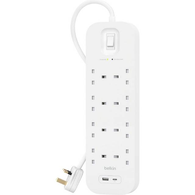 Belkin 8 Socket 2M Usb A &Amp; C Surge Protected Extension Lead - One Colour