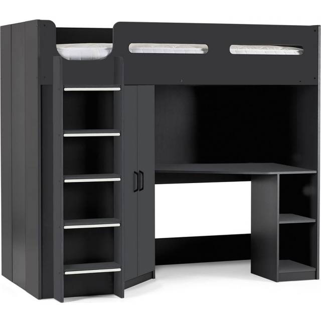 Julian Bowen Hercules Anthracite High Sleeper with Storage - Grey - Single