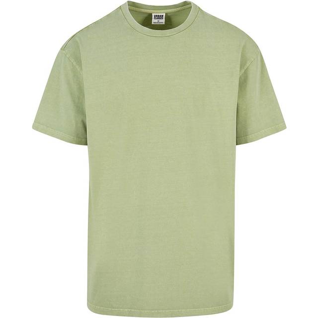Urban Classics mäns tung överdimensionerad acid tvätt t-shirt, överdimensionerad t-shirt för män, finns i många olika färger, storlekar S–5XL, Vintage grön, 4XL