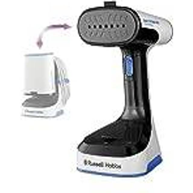 Russell Hobbs Steamer för Kläder [Vikbar, perfekt för resan, Smart sladdförvaring] (1500W, Snabb Uppvärmning på 45 sekunder, inkl. Tyginsats, 3m lång sladd, Rese-Steamer) 26740-56
