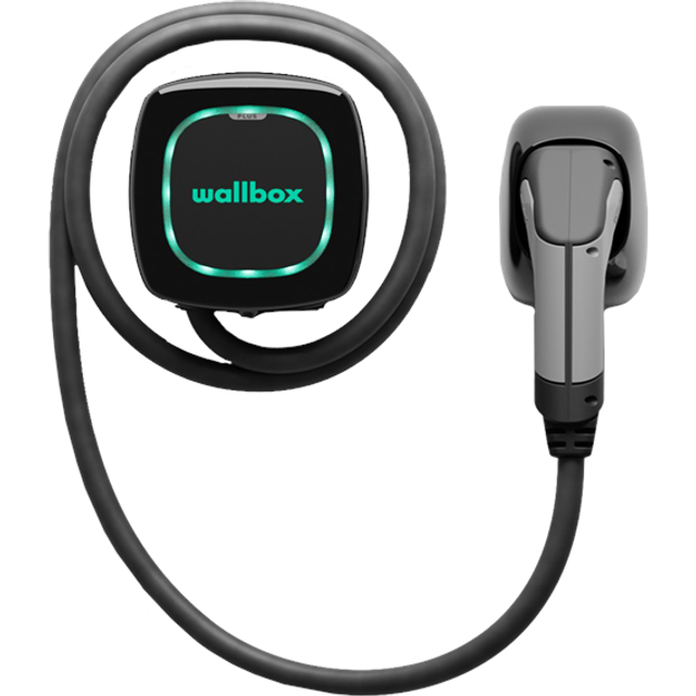 Wallbox Pulsar Plus - Elbilsladdare (22kW kapacitet, 7 meter kabel, Typ 2 -kontakt, Wifi, Bluetooth, OCPP, Interiör/Exteriör) Vit färg