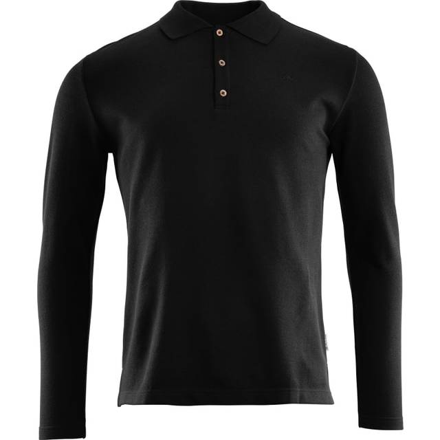 Aclima Mens LeisureWool Pique Longsleeve (Svart (JET BLACK) Small)