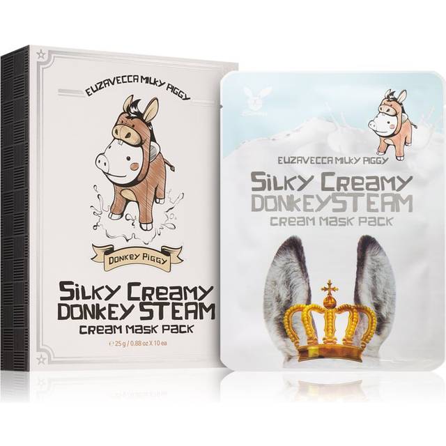 Elizavecca Milky Piggy Silky Creamy Donkey Steam Mask uppsättning med sheetmasker med närande och återfuktande effekt 10x25 ml