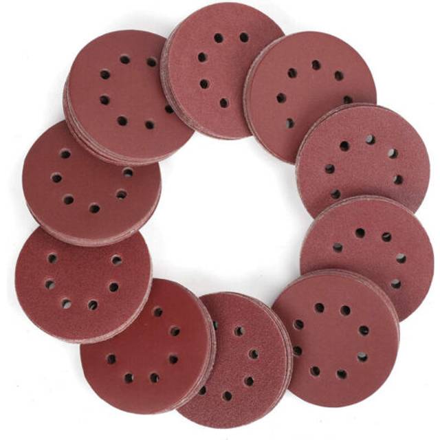 WORKPRO 150pcs Sanding Discs, 125mm/5-inch Sandpaper Set, Hook and Loop, 8 Holes, 60/80/100/120/150/180/240/320/400/600 Grits Assorted for Rando