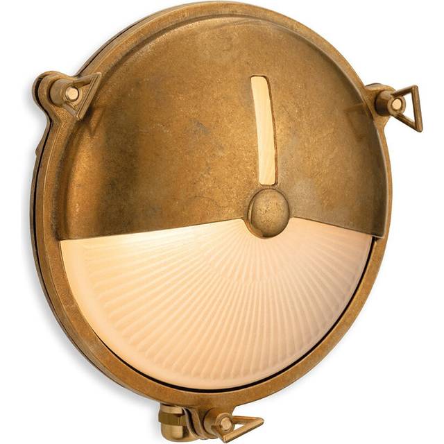 Firstlight Nautic Traditional Style Round Bulkhead Eyelid in Brass and Frosted
