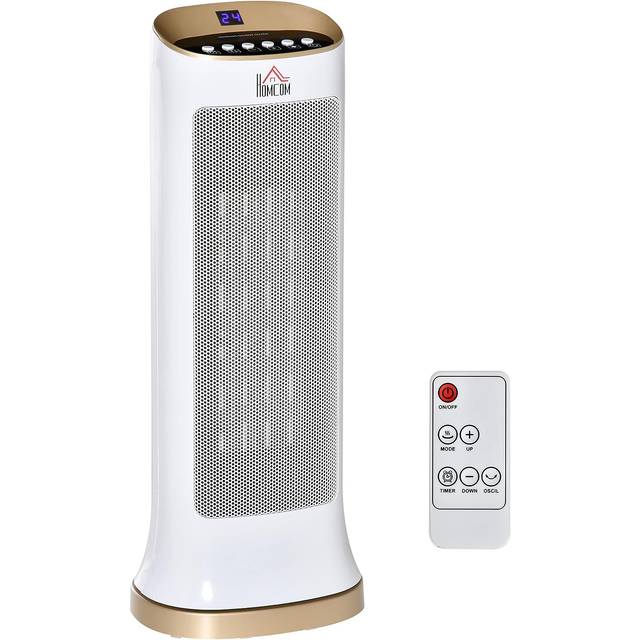 Oscillating Tabletop Ceramic Space Heater - White - One Size - Homcom