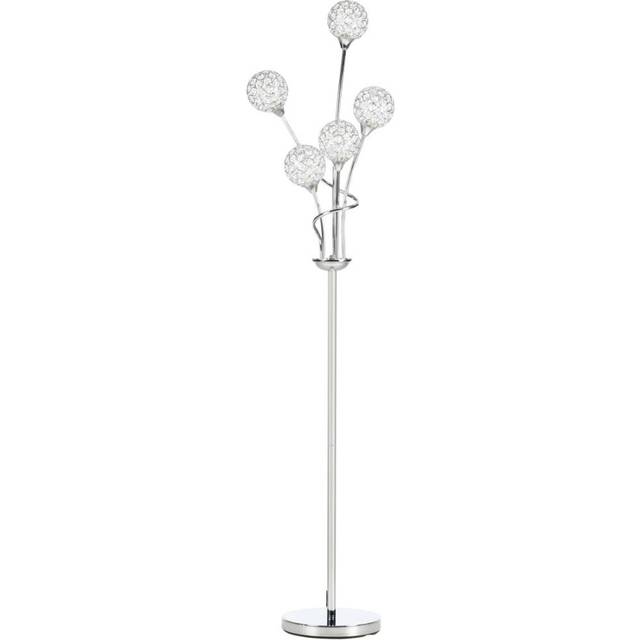 HOMCOM Modern Floor Lamp with K9 Crystal Lampshade Silver