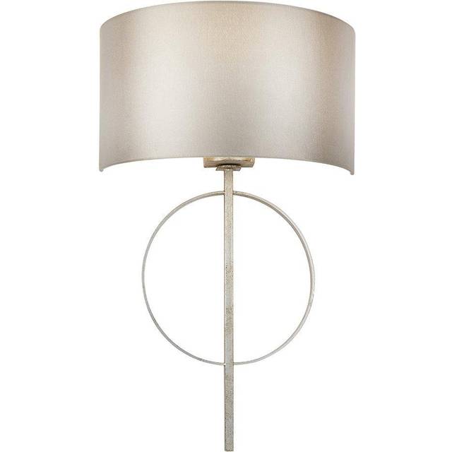 Merano Trento Antique Silver and Mink Satin Fabric Wall Lamp - 14 x 32 x 52cm