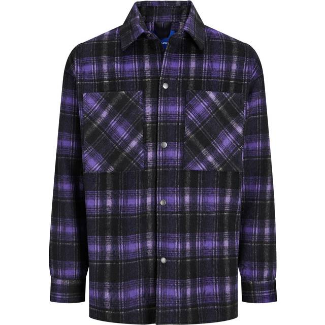 JACK & JONES Herr jacka skjorta –, Djup lavender/detalj: CHECK, L