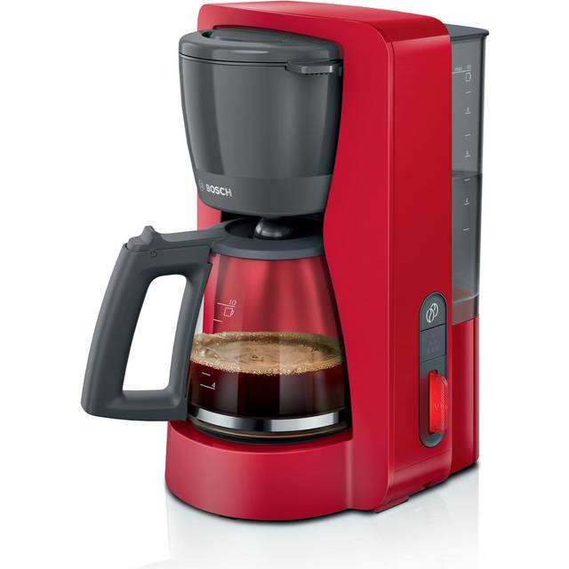 Bosch MyMoment TKA3M134 kaffebryggare med filter, 1,25 l glaskanna, för 10–15 koppar, varmhållningsfunktion 60 min, droppfritt system, vridbar filterhållare