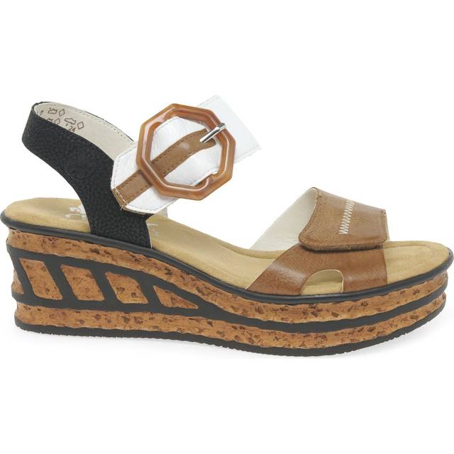 Rieker Damer 68176 sandal, Beige kombi, 42 EU