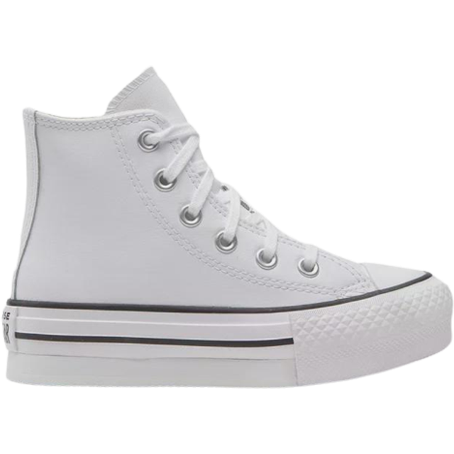 Converse Kids Girls Leather Eva Lift Hi Top Trainers - White, White, Size 11 Younger
