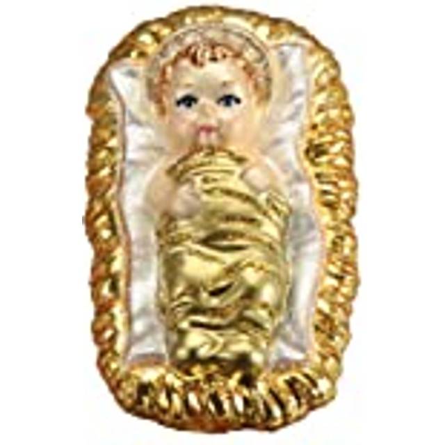 Old World Christmas Baby Jesus in Manger Glass Blown Ornament for Christmas Tree