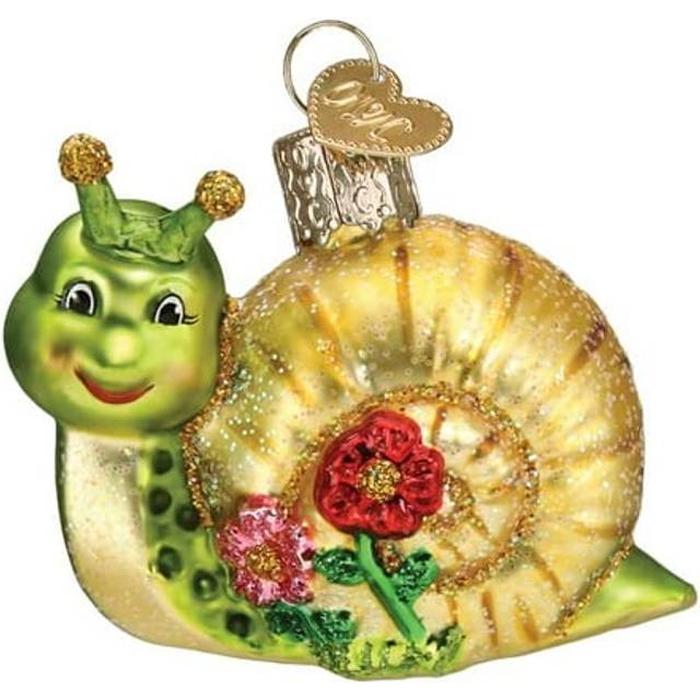 Old World Christmas Smiley Snail Glass Blown Ornament for Christmas Tree