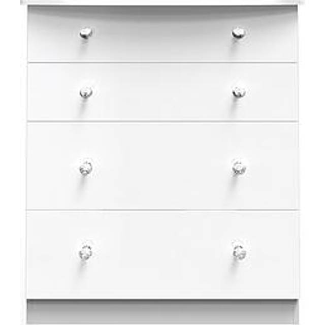 Welcome Furniture Ready Assembled Zodian Wide Chest of 4 Drawers - White, White