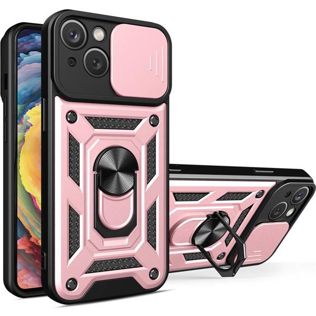 iPhone 15 Mobilskal Camshield Hybrid Armor - Rosa
