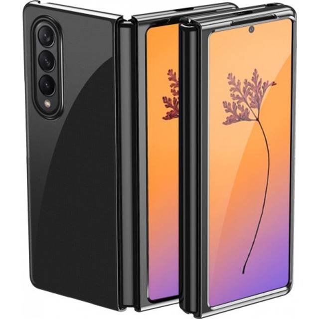 Samsung Galaxy Z Fold 4 Premium Black Case with Metallic Frame