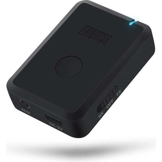 Bluetooth Audio Transmitter And Receiver Adaptor Aux Pc Tv Audio - August MR260B, Black